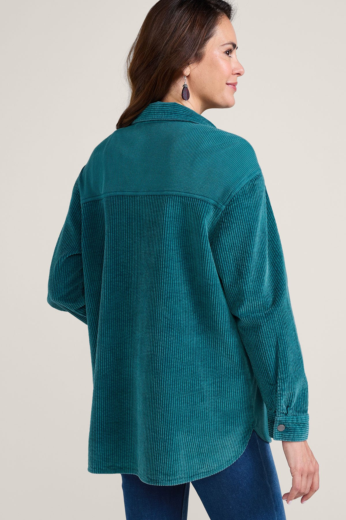 Corduroy Mixed Media Shacket - thumbnail 4