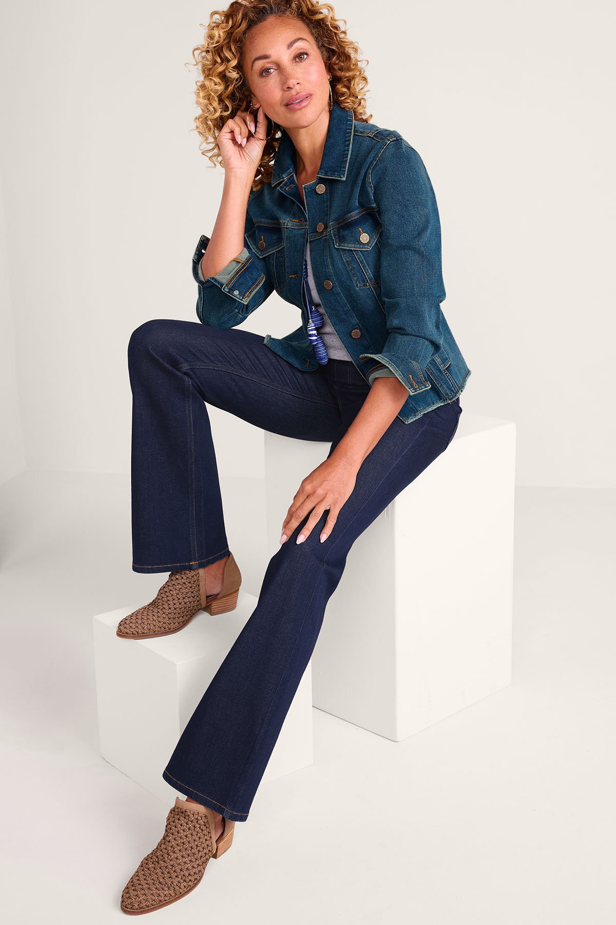 Ultimate Denim Pleated Back Jacket - thumbnail 3