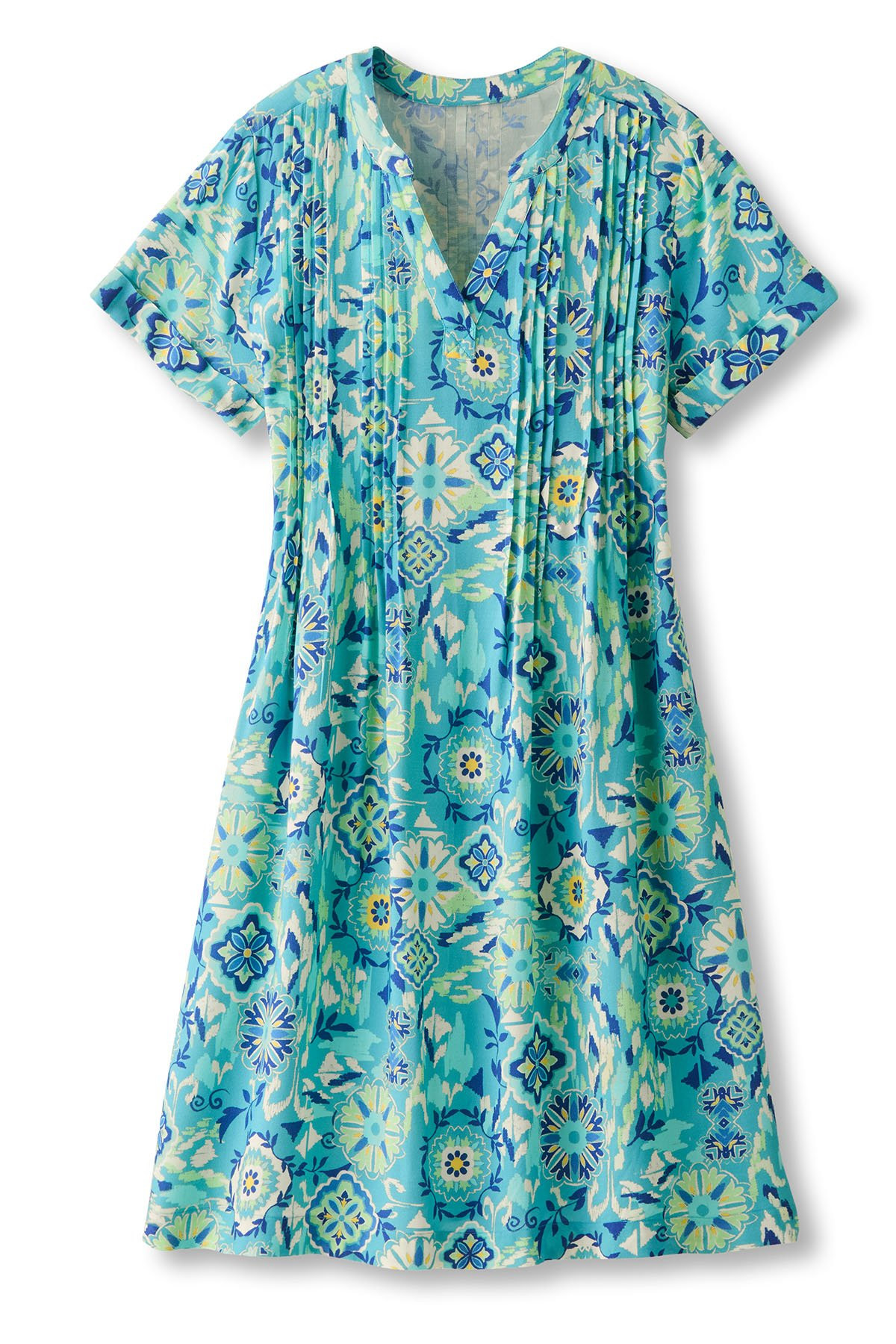 Ocean Ikat Challis SS Short Dress - thumbnail 2