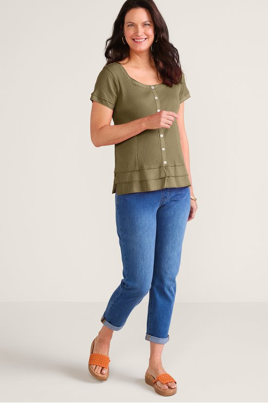 Roma Ribbed Tee - thumbnail 4