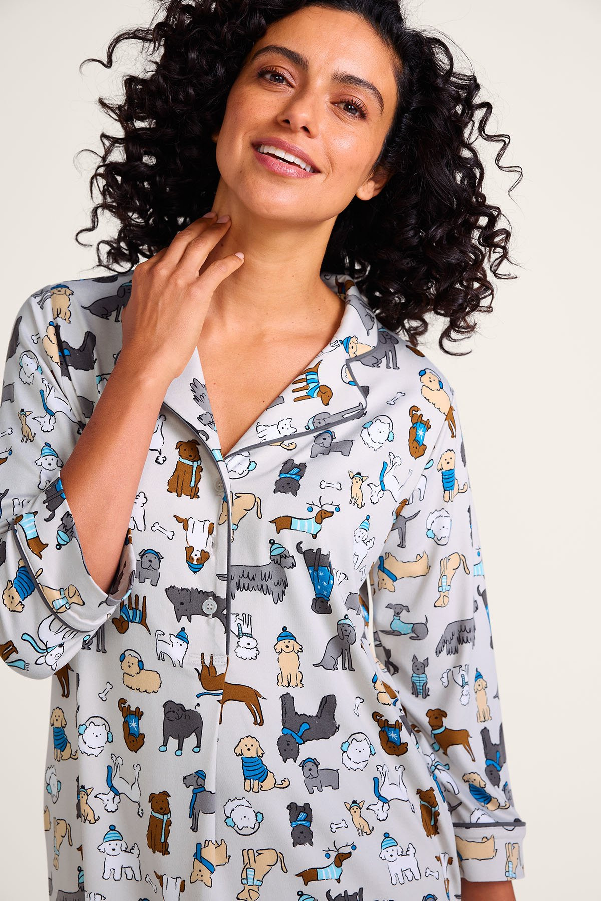 Dream Scene 3/4 Sleeve Knit Nightshirt - thumbnail 4