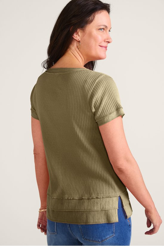 Roma Ribbed Tee - thumbnail 5