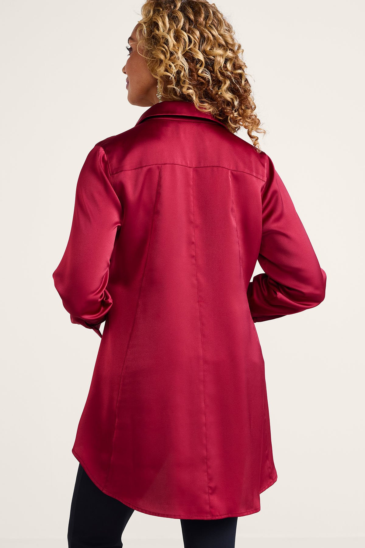 Satin Lace Btn Front Tunic And Cami - thumbnail 4