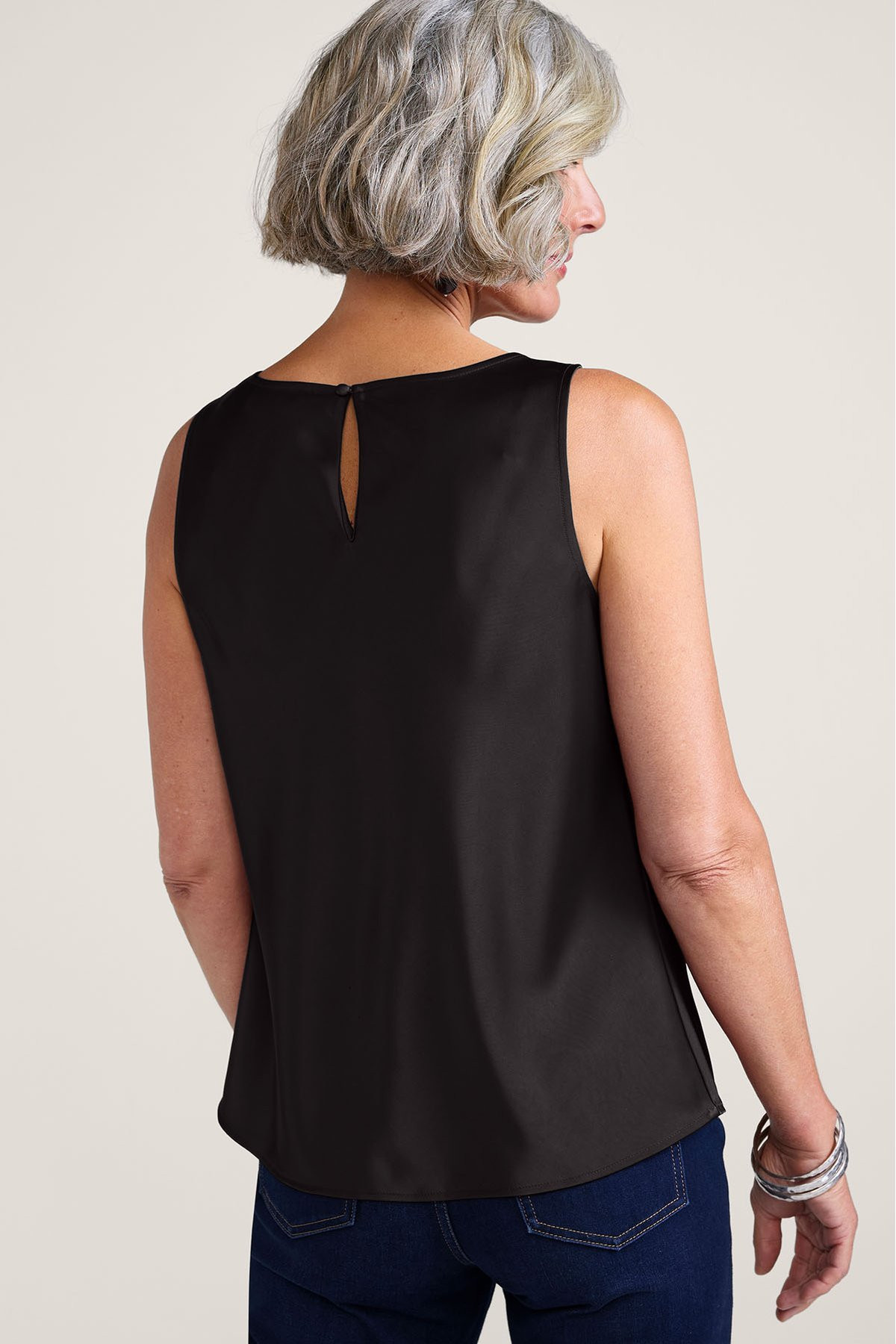 Matte Stretch Satin S/L Shell Tank Top - thumbnail 3