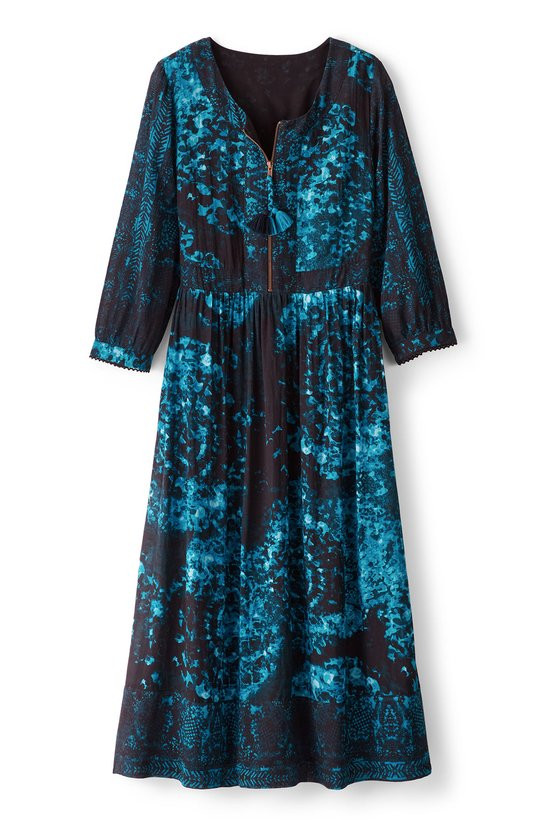 Spectral 3/4 Sleeve Crepe Midi Dress - thumbnail 2