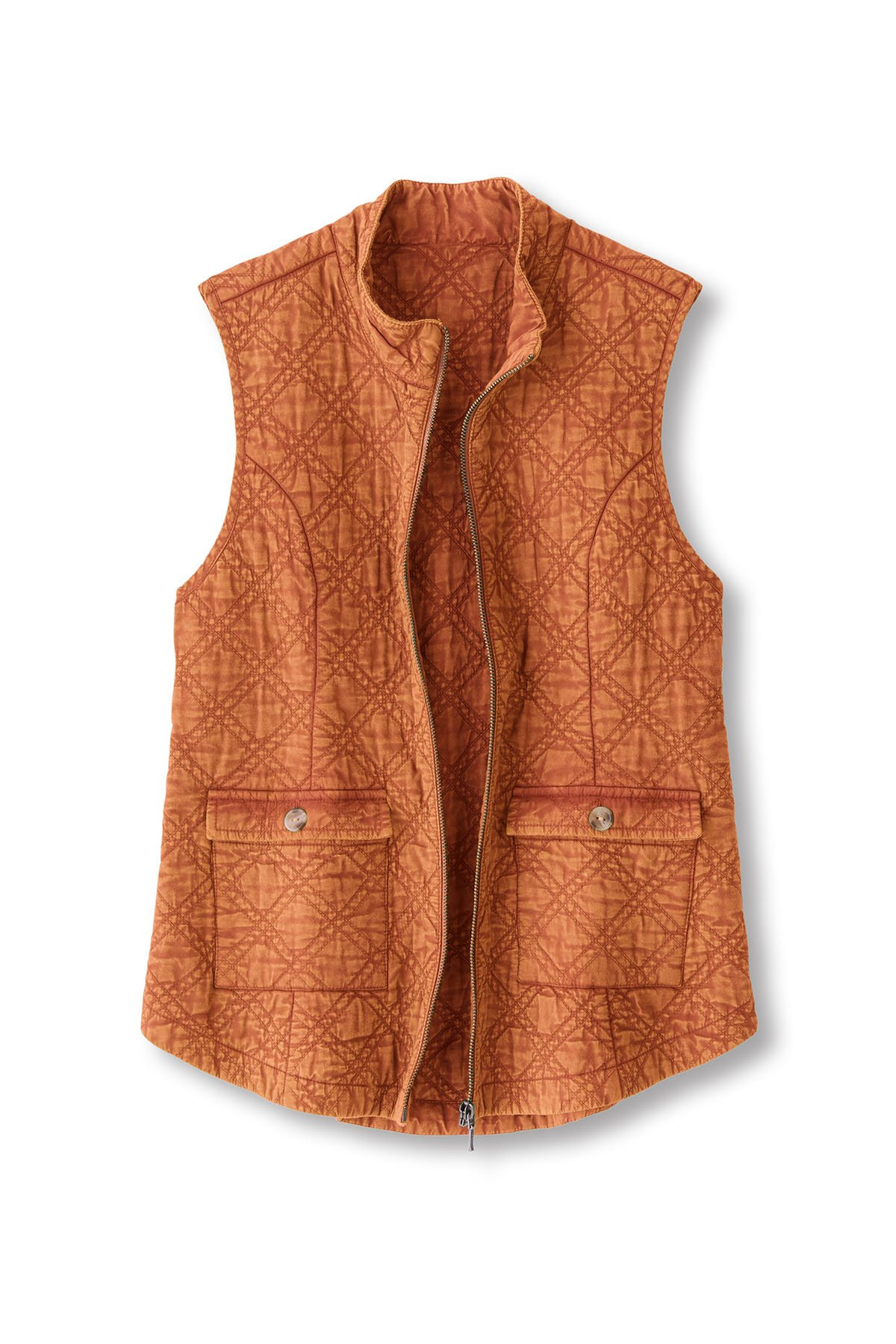 Lightweight Quilted Zip Front Vest - thumbnail 2