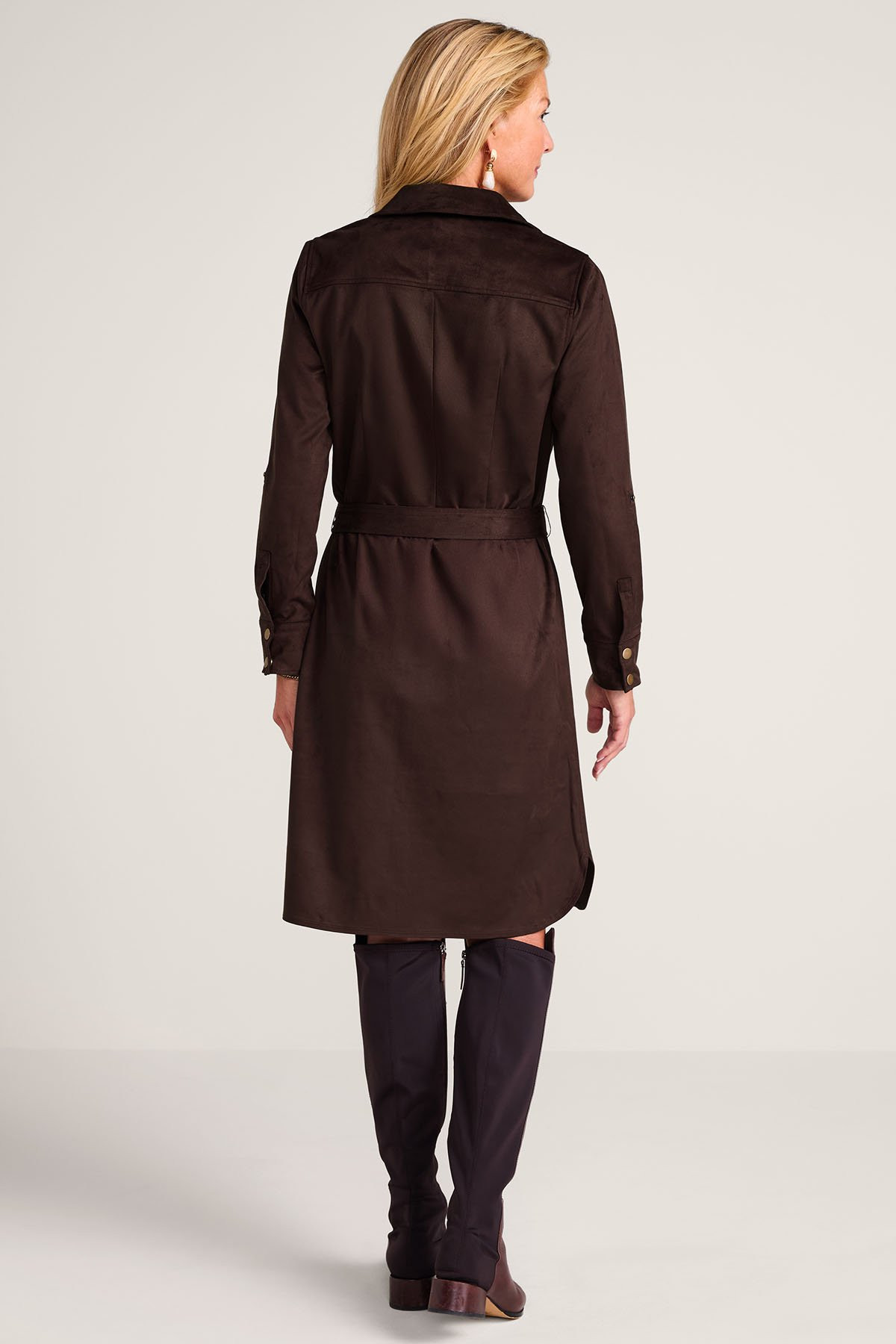 So Easy Faux Suede Shirtdress - thumbnail 4