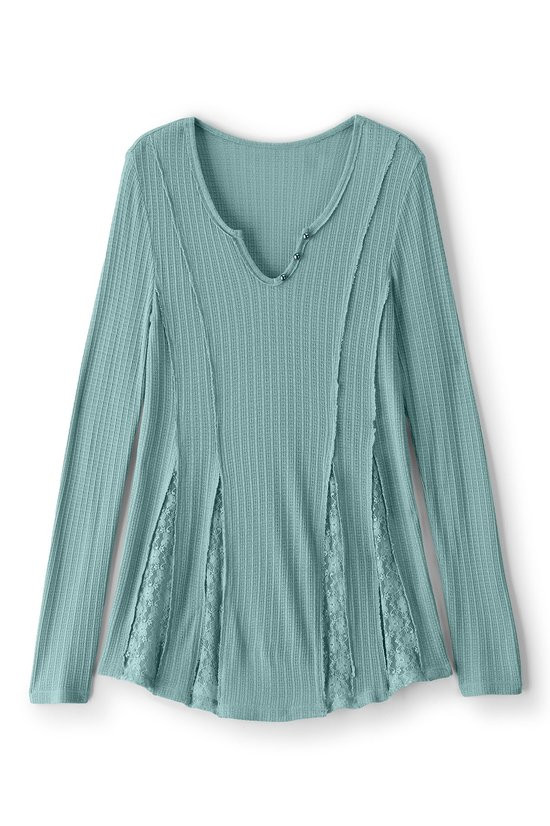 So Smitten Long Sleeve Pointelle Top - thumbnail 2