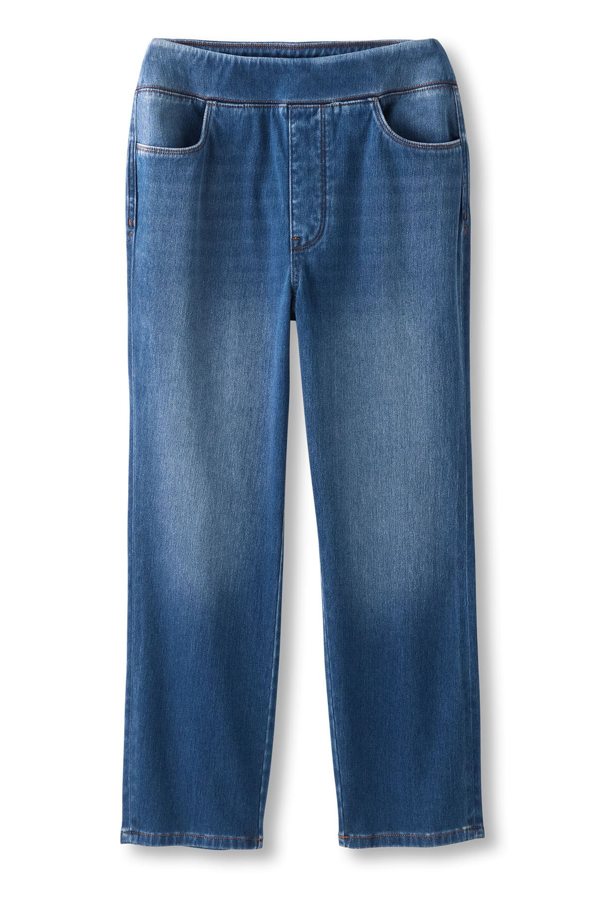 Comfort Knit Denim Slim Leg Pull On Crops - thumbnail 2