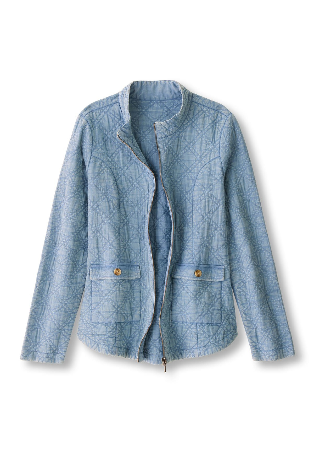 Lightweight Quilted Zip Front Jacket - thumbnail 2