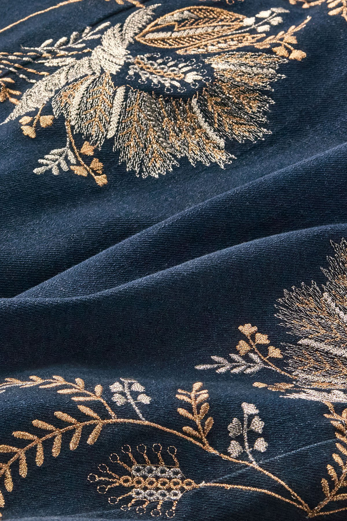 Metallic Embroidered Straight Leg Jeans - thumbnail 6