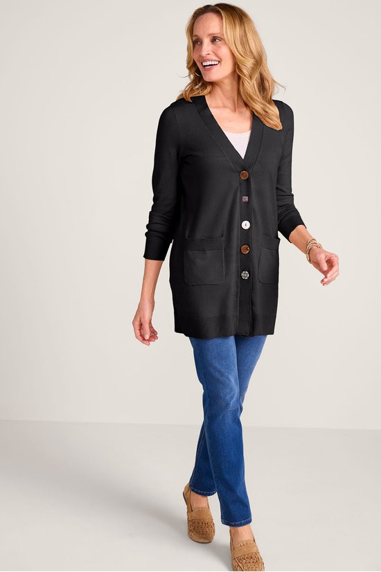 Boutique Button Fine Gauge Cardigan - thumbnail 10