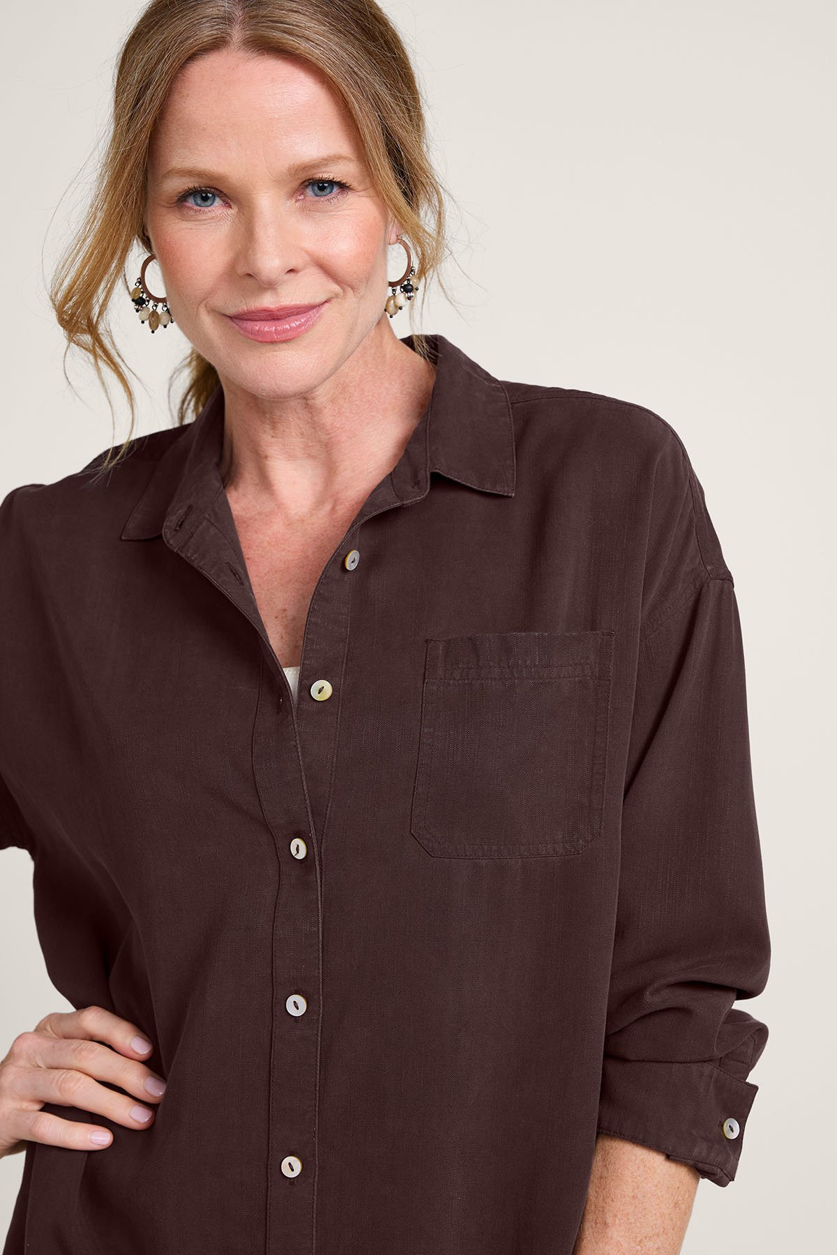 Je Veux Long Sleeve TENCEL™ Big Shirt - thumbnail 5
