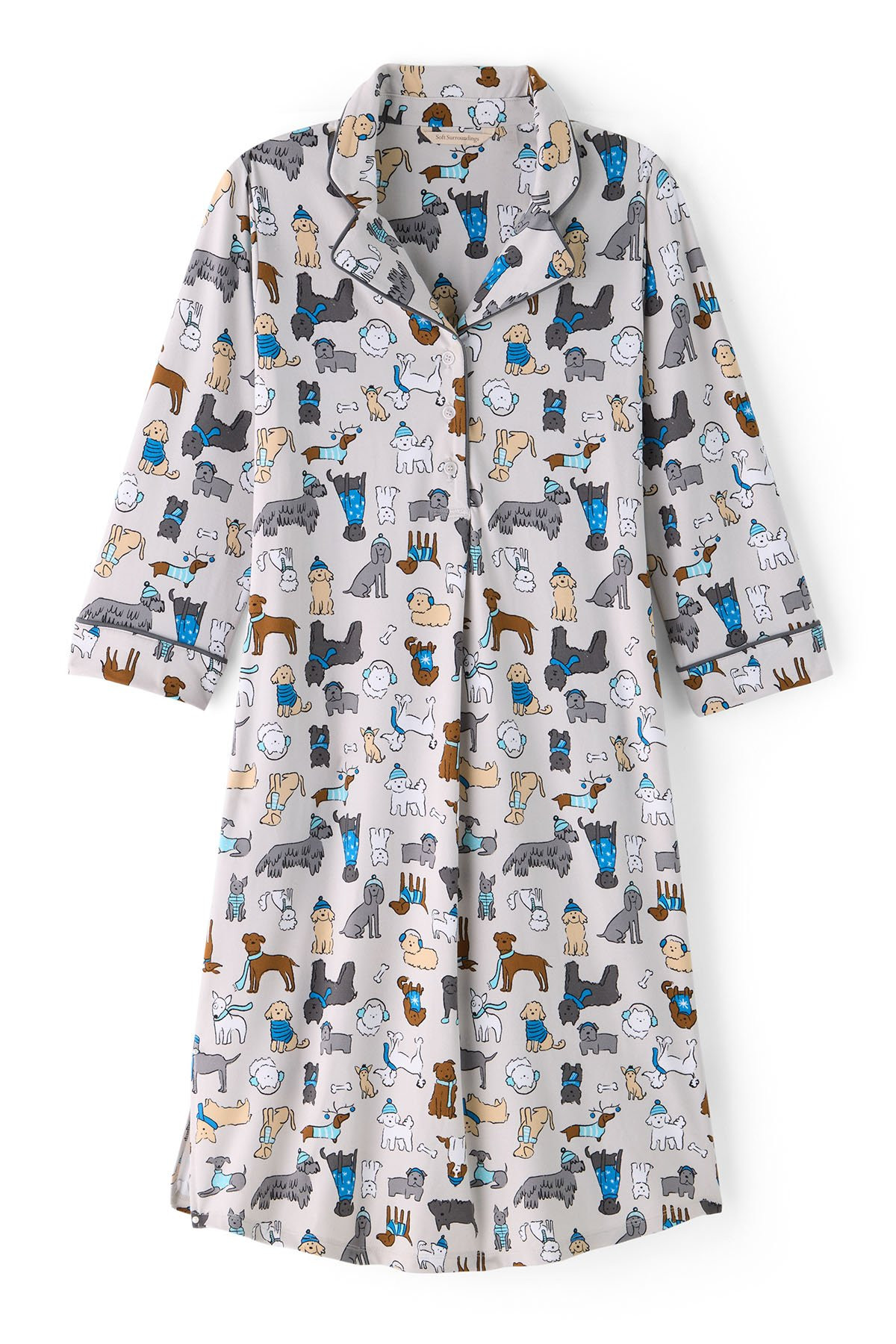 Dream Scene 3/4 Sleeve Knit Nightshirt - thumbnail 2