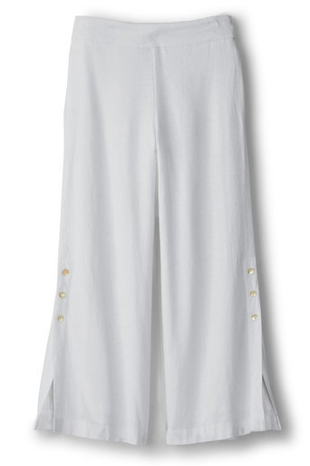 Catania Linen Blend Wide Leg Crop Pants - thumbnail 5