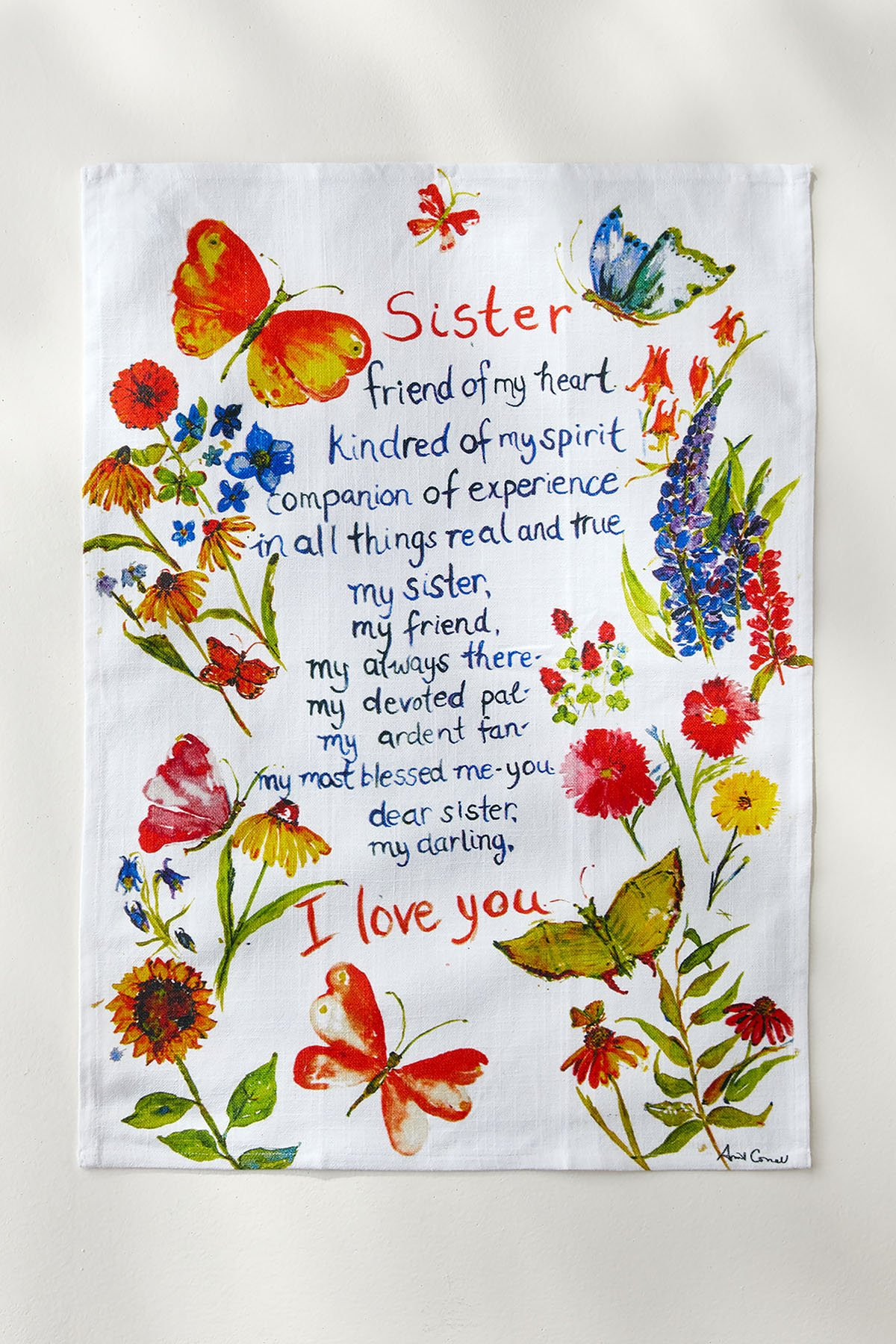 April Cornell Sister Garden Tea Towel