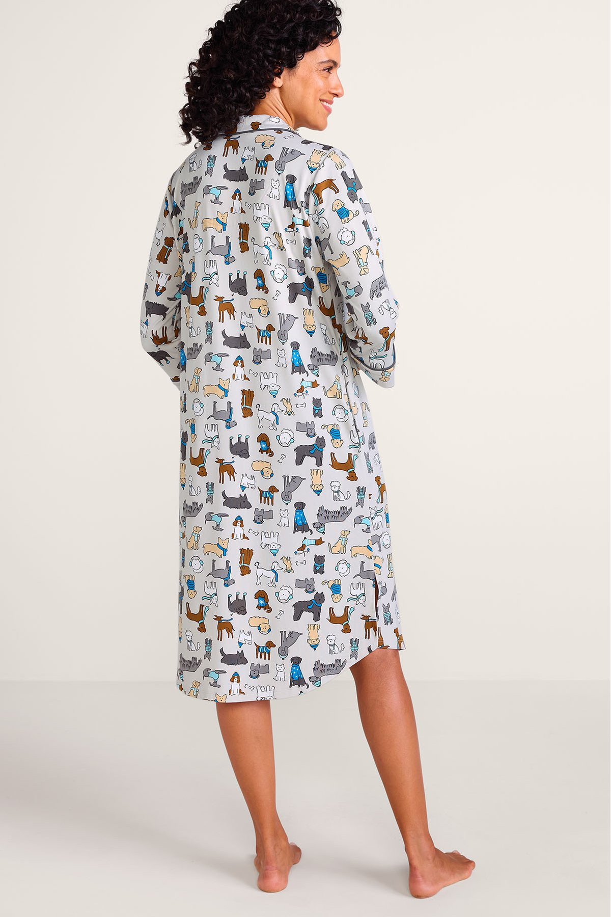 Dream Scene 3/4 Sleeve Knit Nightshirt - thumbnail 3