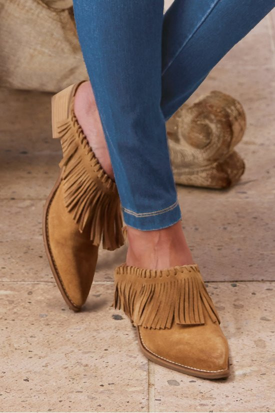 Dabney Fringe Suede Mules - thumbnail 4