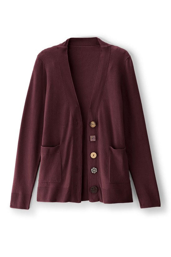 Boutique Button Fine Gauge Cardigan - thumbnail 2