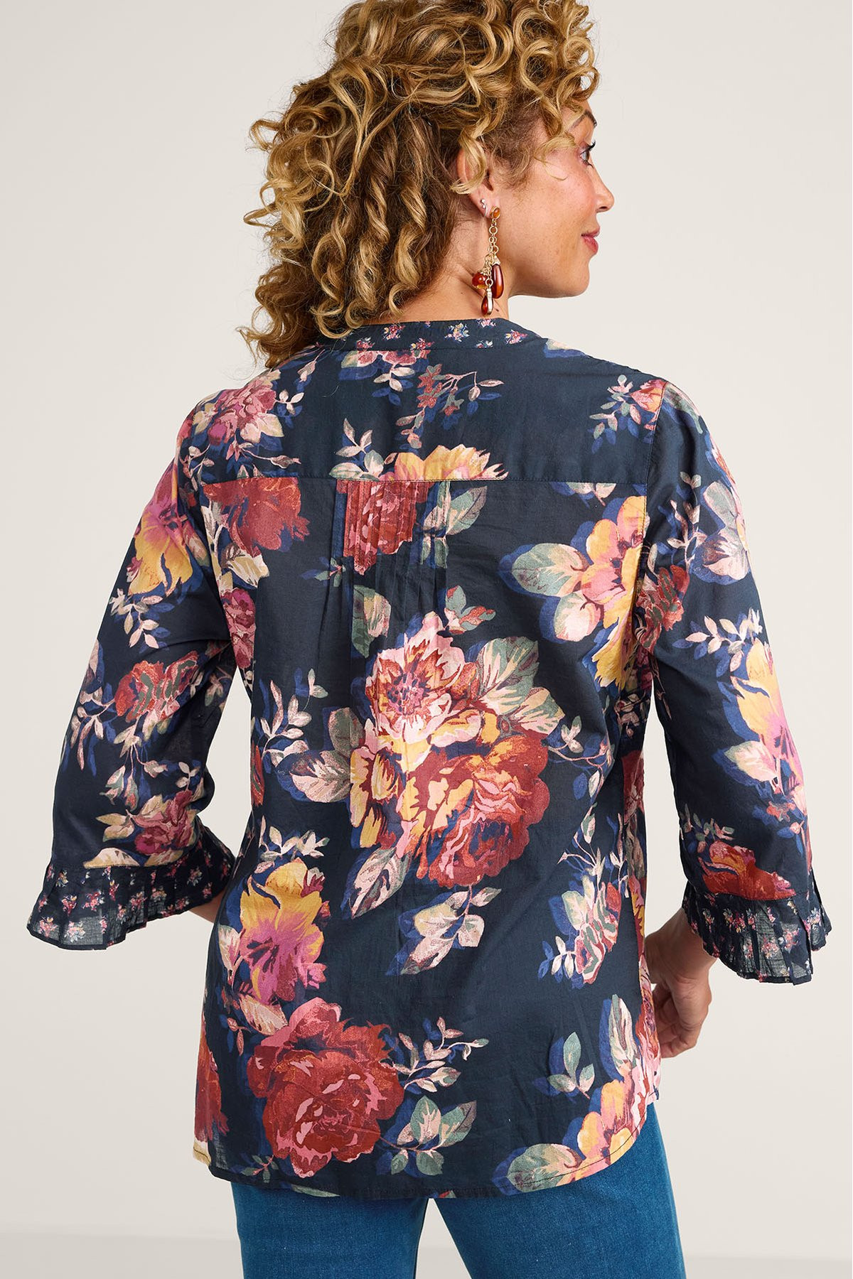 Rosescape Btn Front ¾ Slv Tunic - thumbnail 4