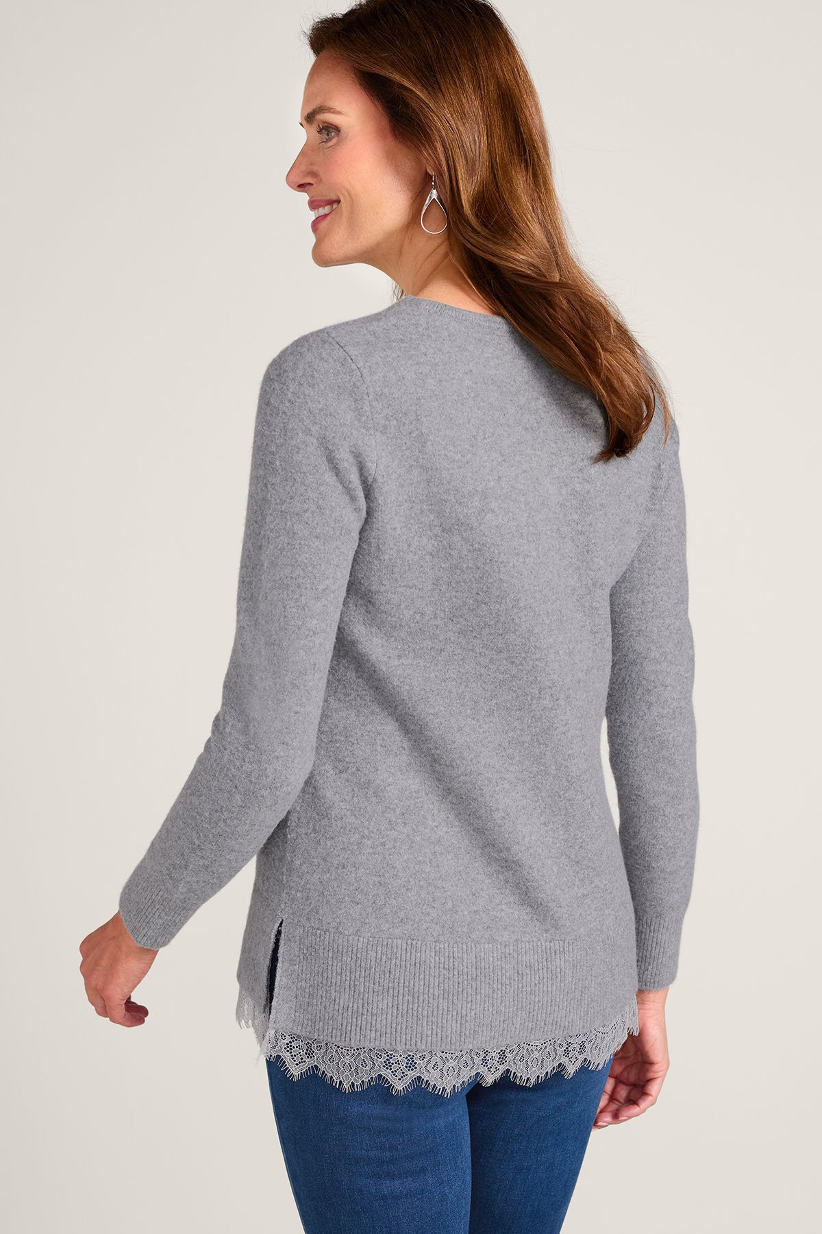 Graced In Lace Layered-Look Sweater - thumbnail 3