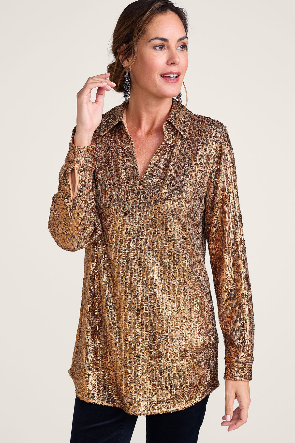 All That Glimmers Sequin Knit Tunic - thumbnail 2