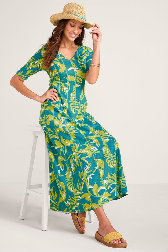 Palm Print Knit Maxi Dress - thumbnail 5