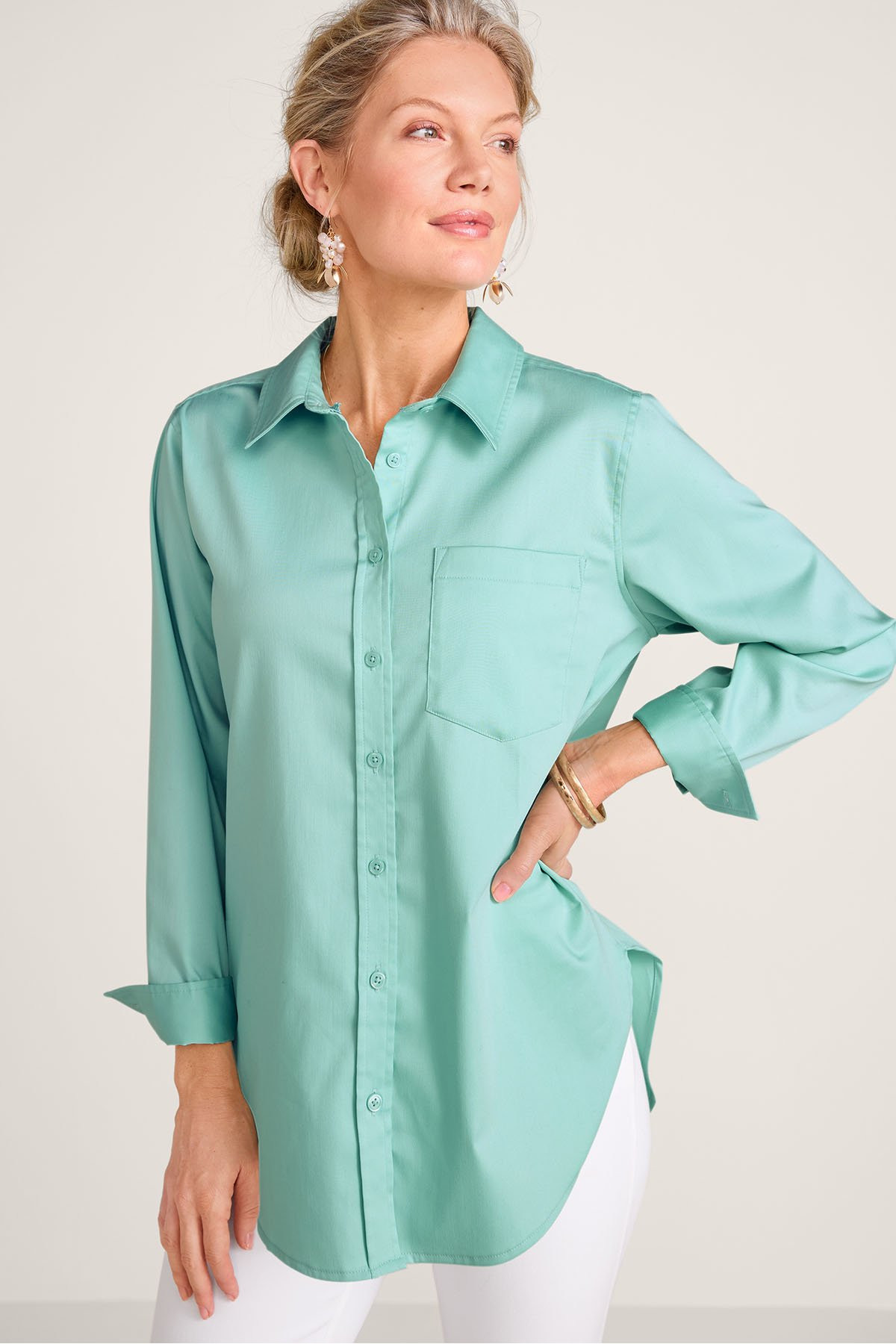 Easy Care Stretch Woven LS Big Shirt - thumbnail 8