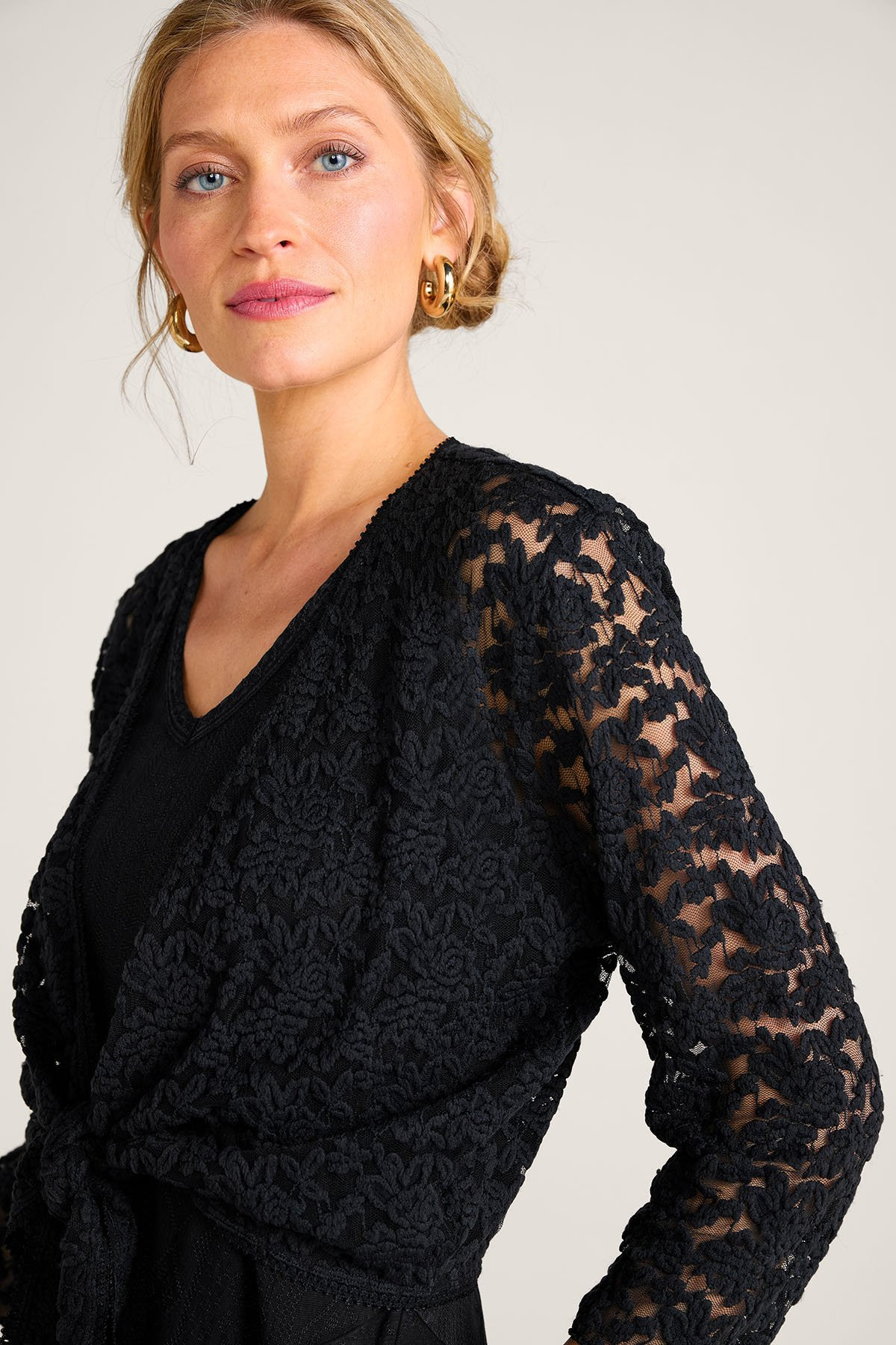 Stretch Lace 3/4 Slv Topper - thumbnail 4