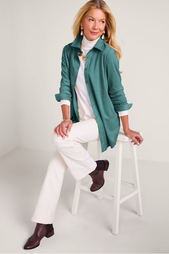 Day To Dusk Faux Suede Big Shirt - thumbnail 4