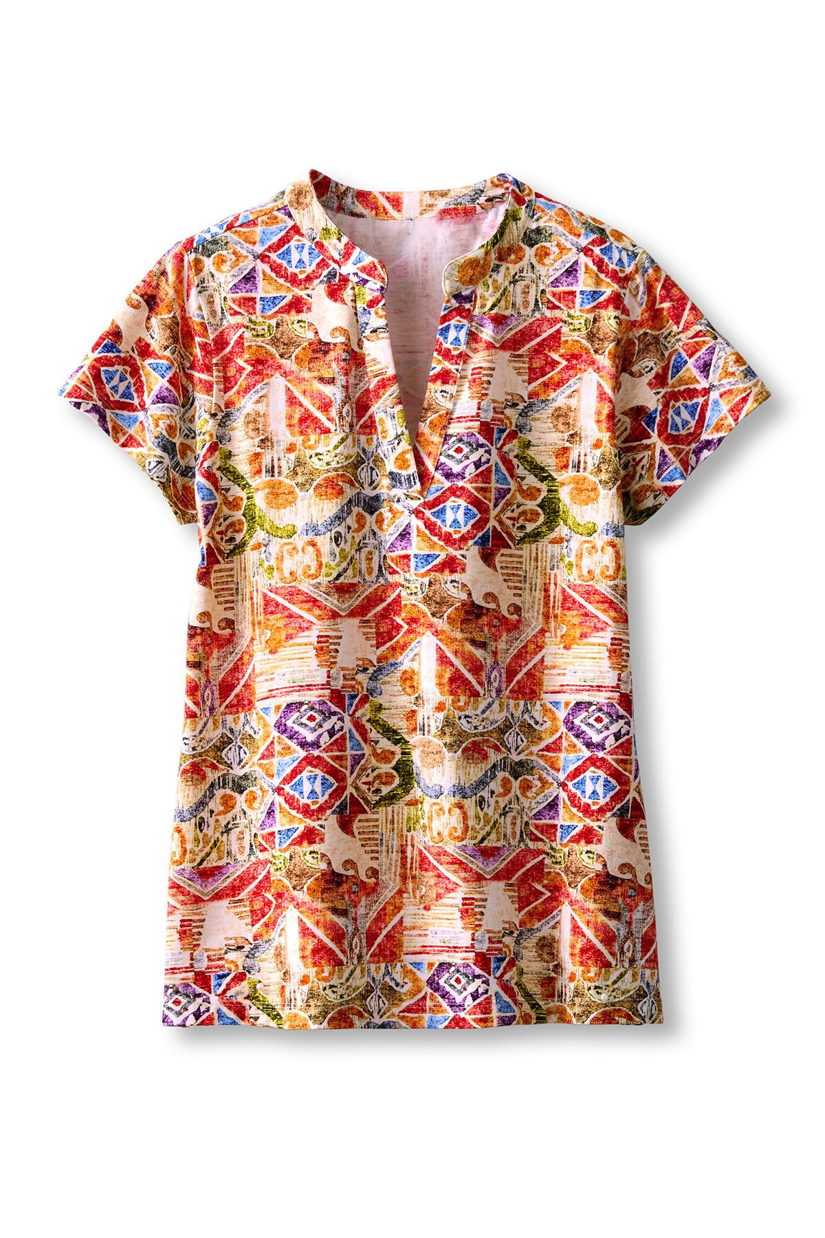 Ikat Print SS Knit Top - thumbnail 2