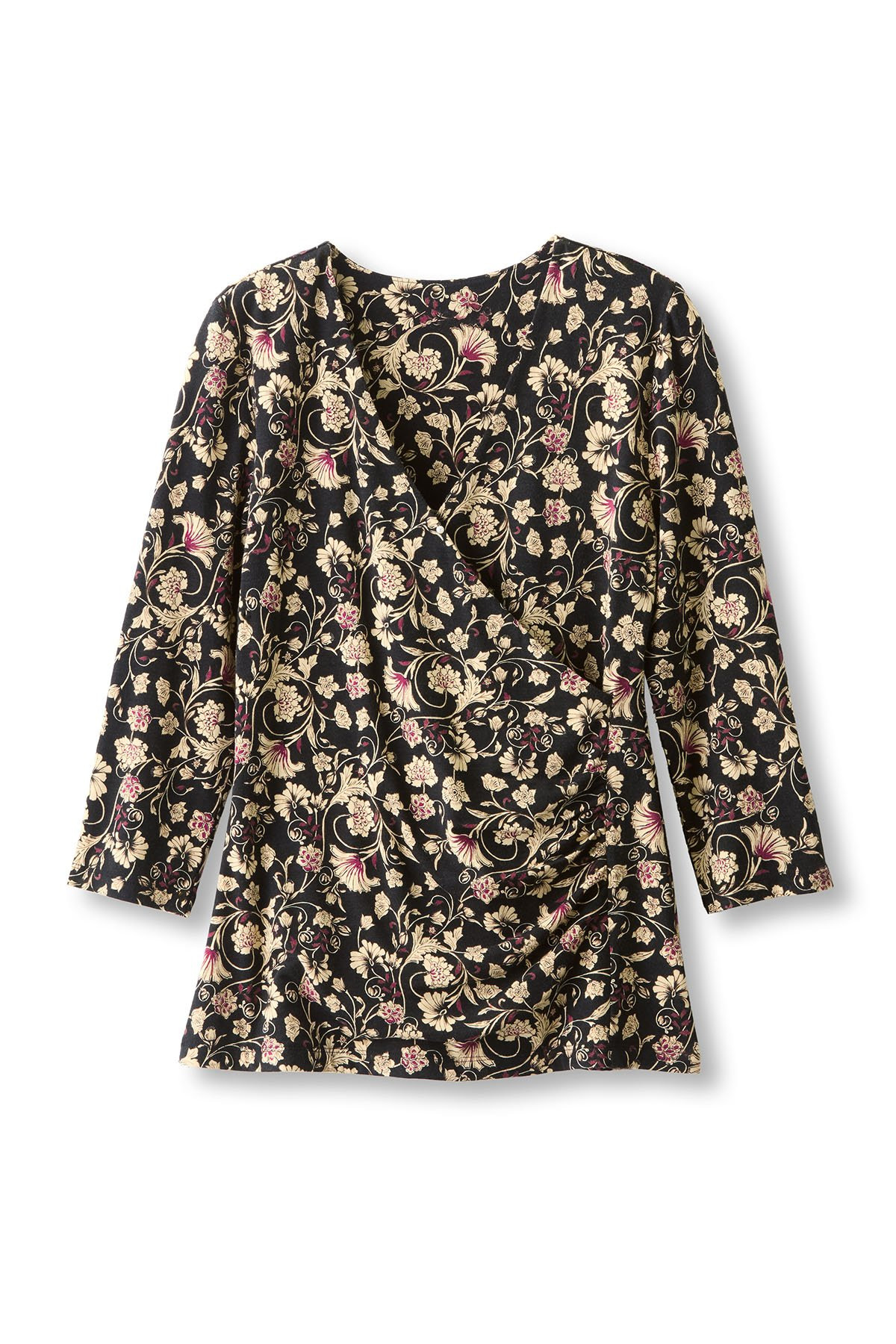 Alyssa Floral Scroll ¾ Slv Knit Top - thumbnail 3