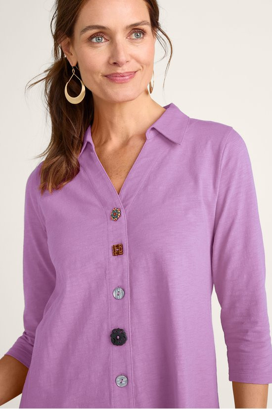Danielle Button 3/4 Sleeve Tunic - thumbnail 5