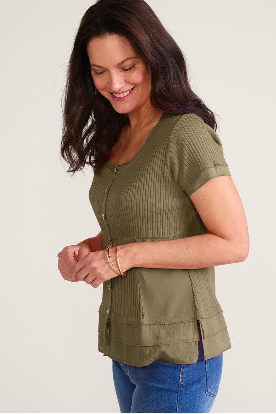 Roma Ribbed Tee - thumbnail 2