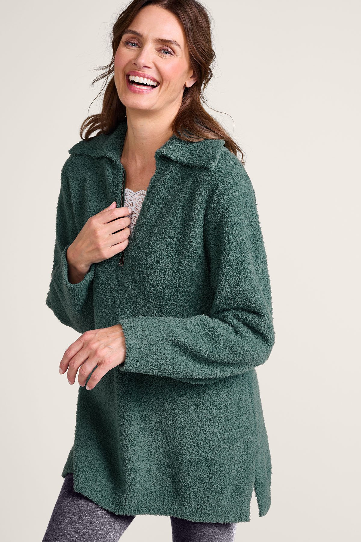 Orabella Half Zip Tunic Sweater