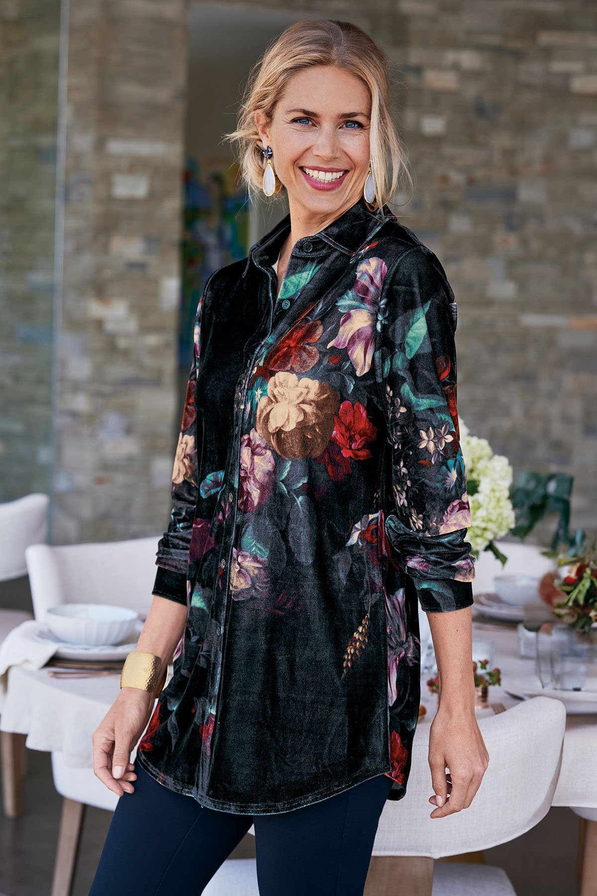 Velvet Boyfriend Tunic Shirt