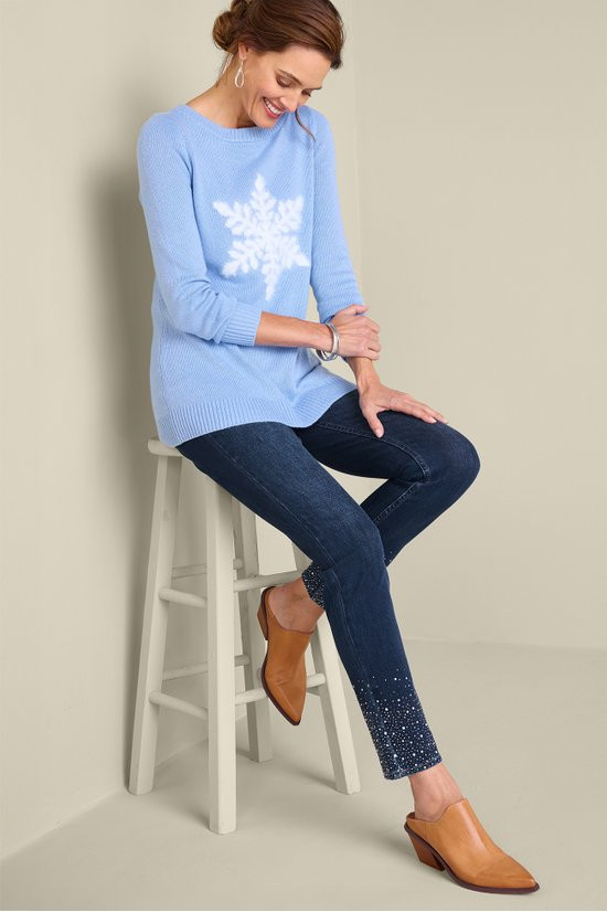 Ultimate Denim Crystal Pull-On Slim Leg Jeans - thumbnail 5