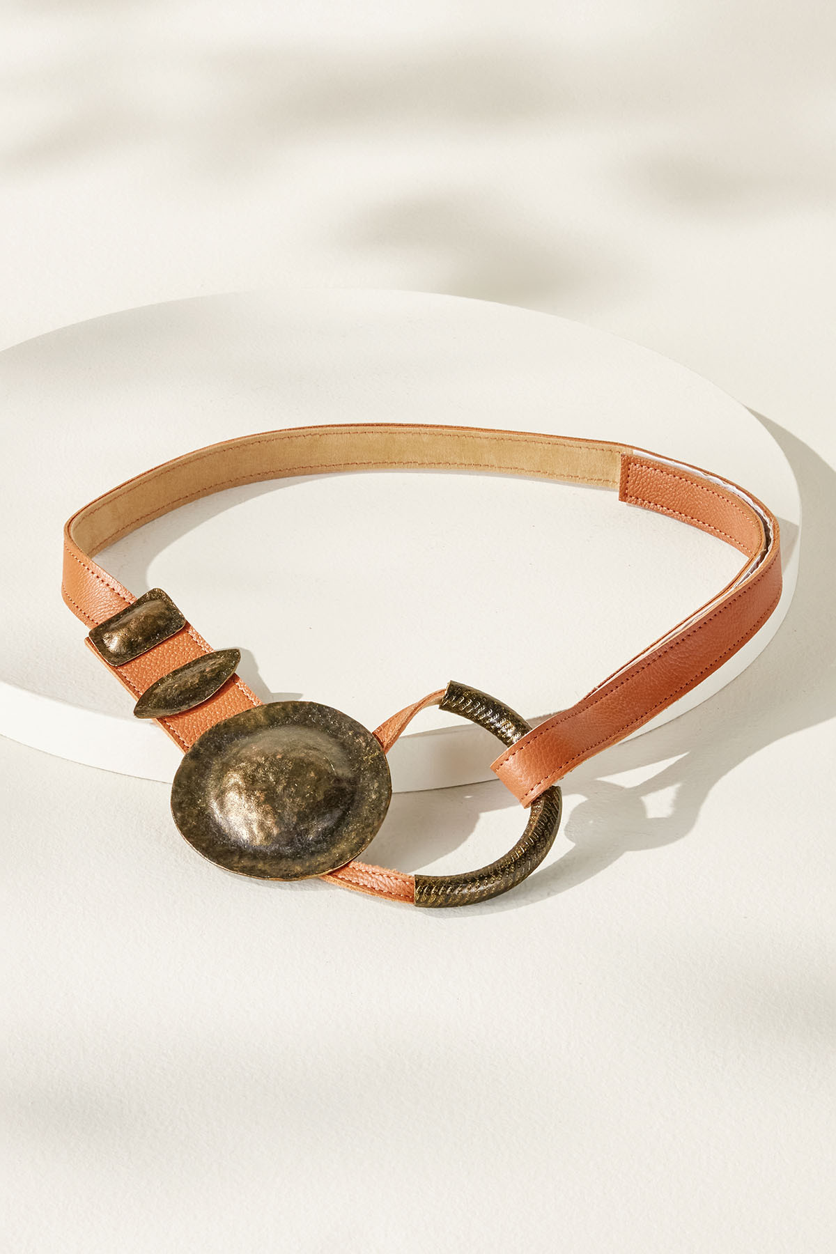 Bianca Brass Leather Belt