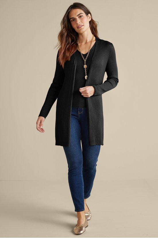 Ribbed Long Cardi - thumbnail 2