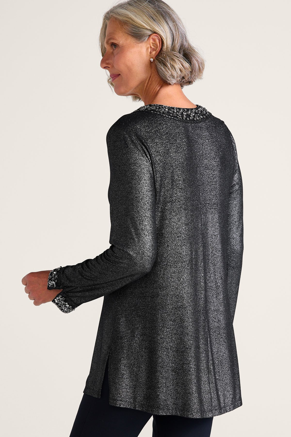 Elaria Beaded V-neck Knit Tunic - thumbnail 3