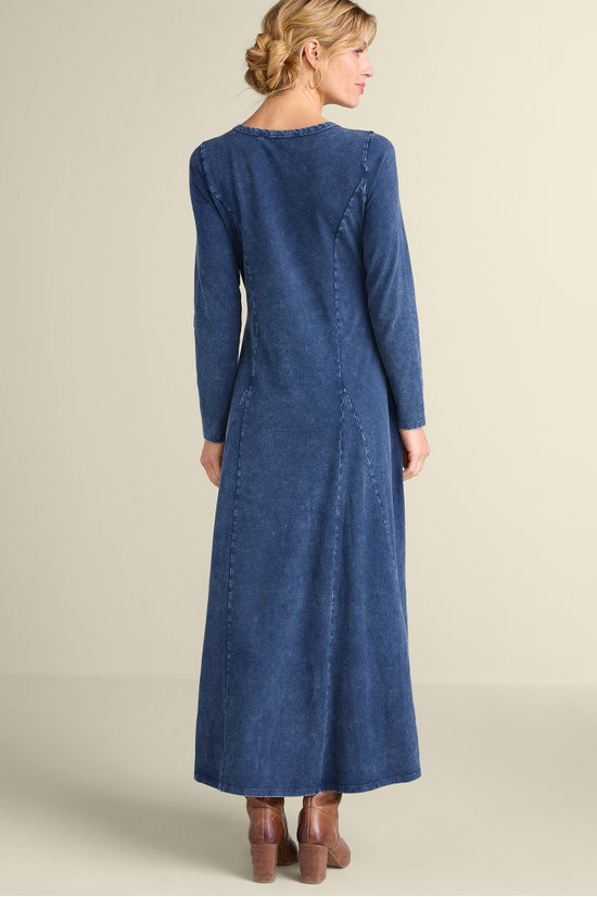 Janet Knit Denim Maxi Dress - image 4