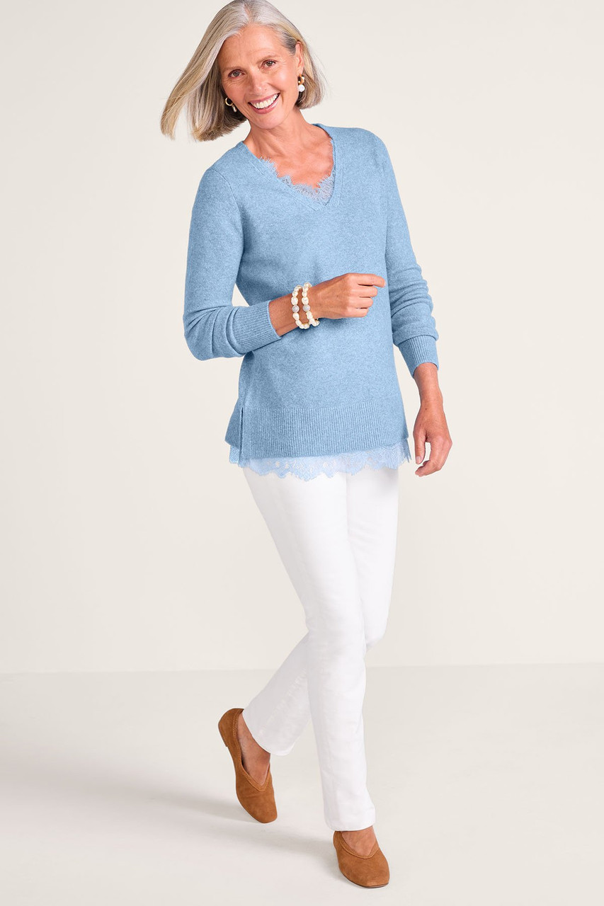 Graced In Lace Layered-Look Sweater - image 5