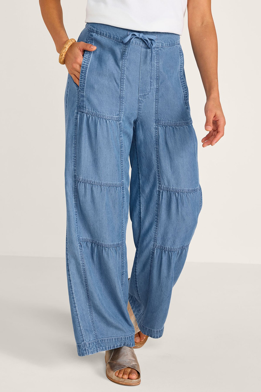 TENCEL Ruched Wide Leg Pull On Pants - image 4