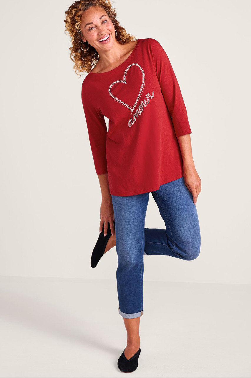 Embellished Heart 3/4 Slv Knit Tunic - image 4