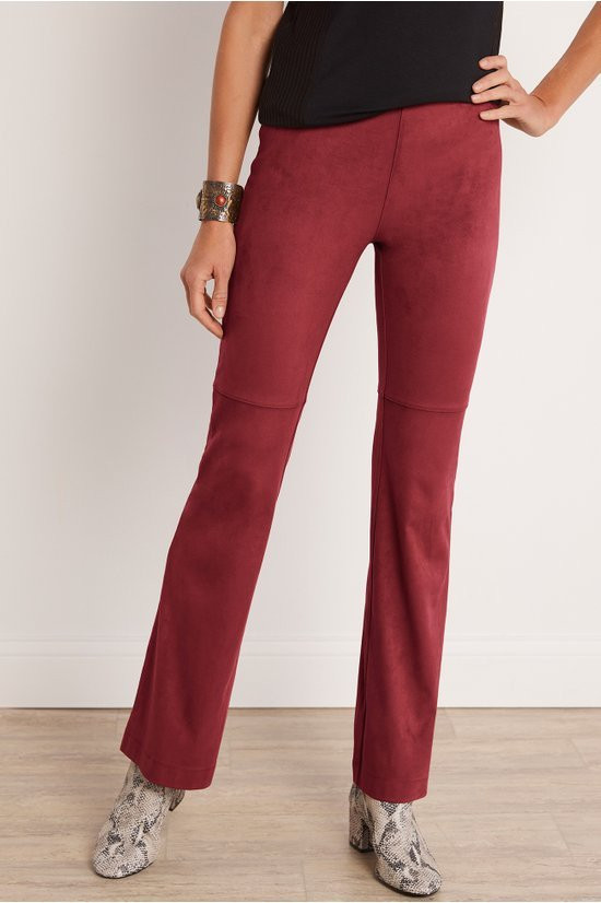 Faux Suede Pull-On Bootcut Pants - image 5
