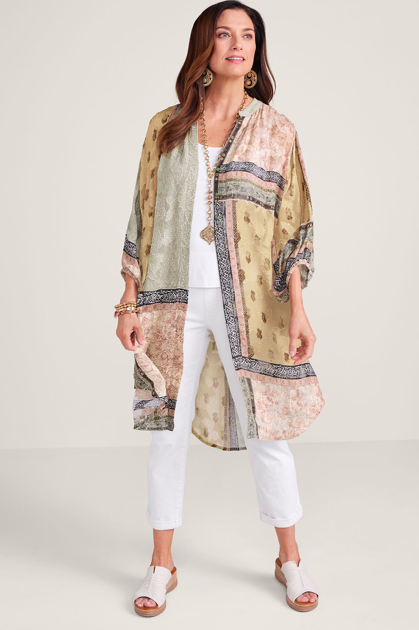 Printed Burnout Jacquard Long Topper - image 2