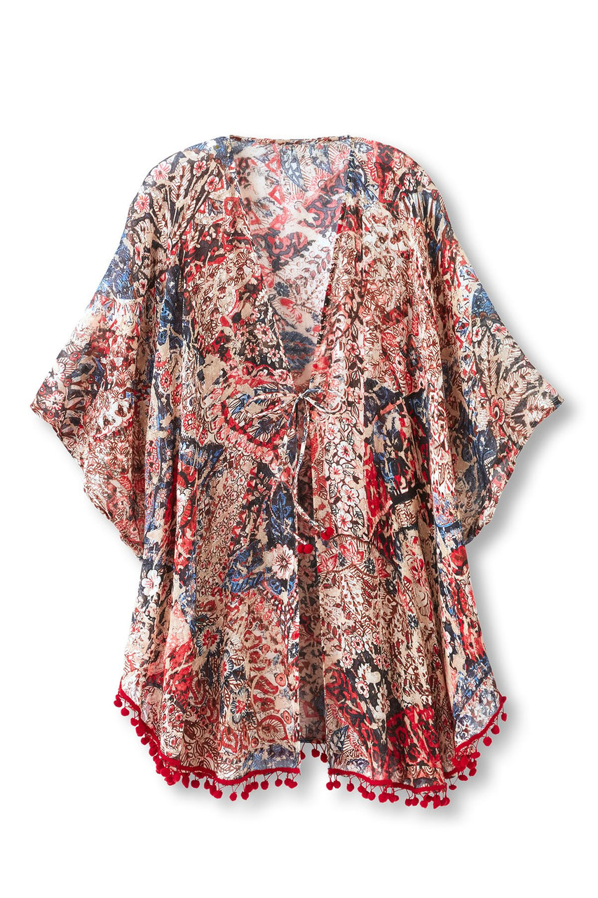 Lightweight Printed 3/4 Slv Topper - image 3