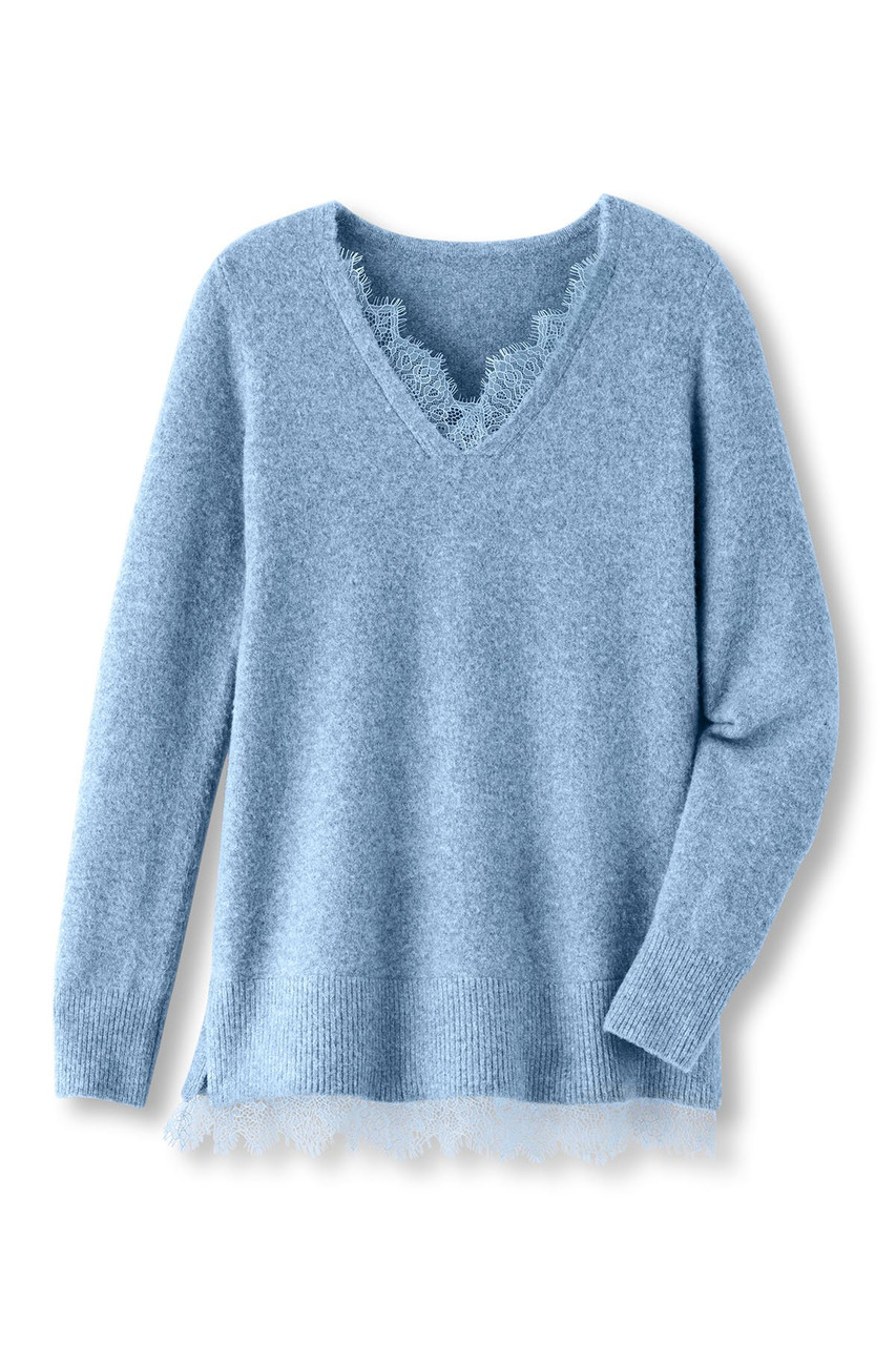 Graced In Lace Layered-Look Sweater - image 3