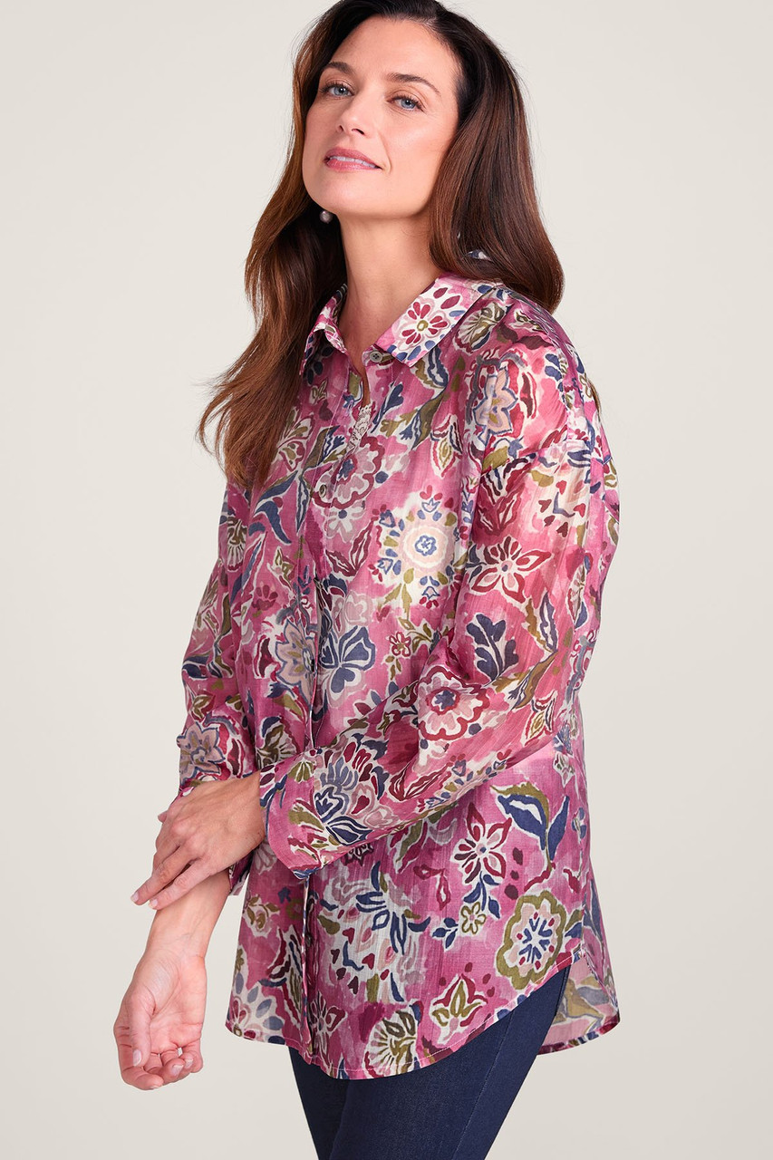 Petals In Bloom LS Button Front Tunic - image 2