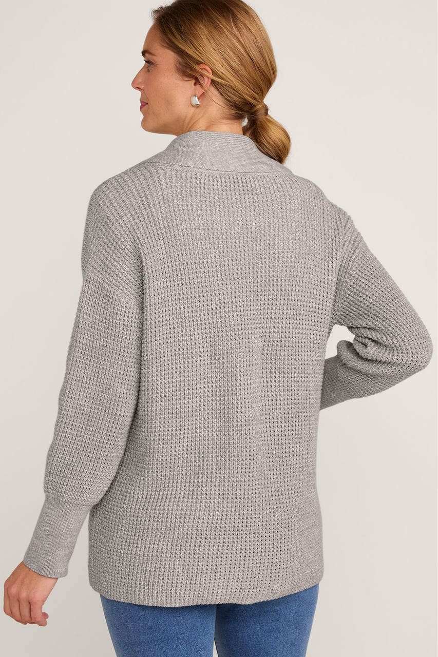 Textured Shawl Collar Cardi - image 5